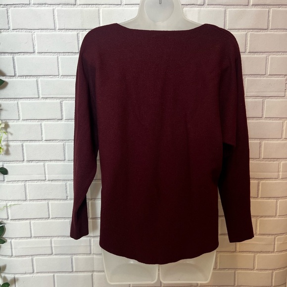 VILA MILANO women raglan burgundy sweater/size L - Picture 6 of 7